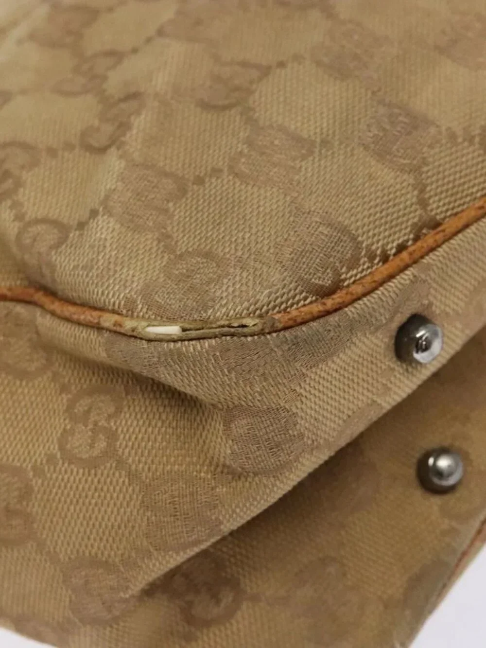 GUCCI GG Canvas Hand Bag Brown 113019 Auth 134527